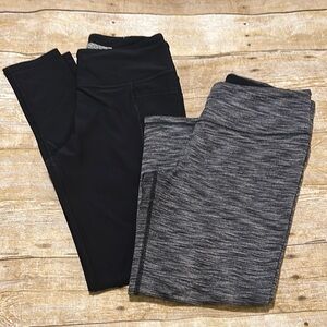 Victoria's Secret Sport Set of 2 Black and Gray Leggings